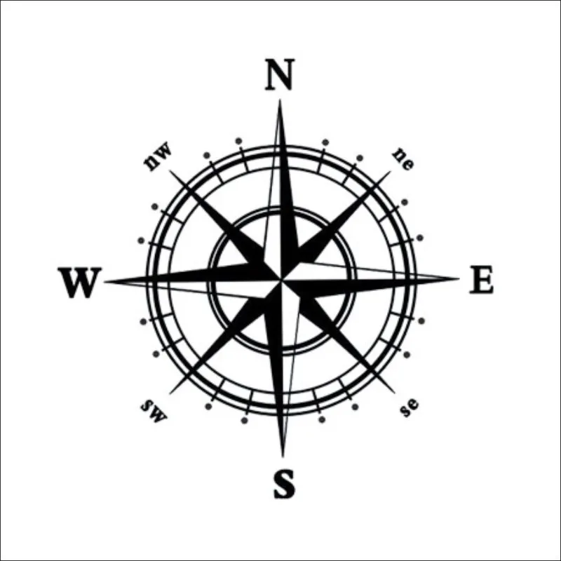 

New Compass Living Room Bedroom Background Wall Sticker Waterproof Removable 8255