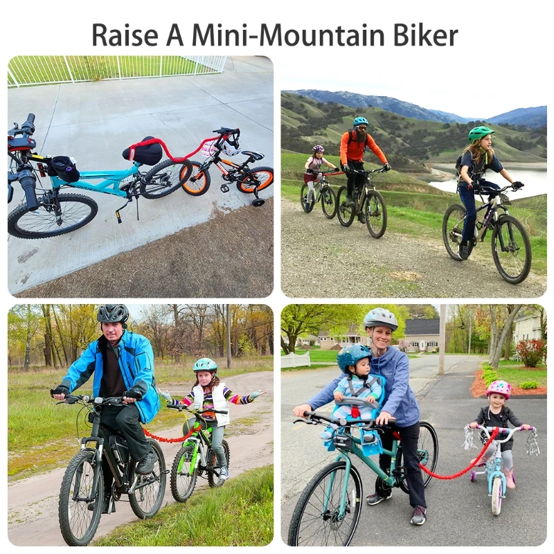 

Kids MTB Tow Rope - Child Bike Stretch Bungee Cord Pull Behind Attachment | Simple Hill Climbs | Bigger Family Rides D5QD
