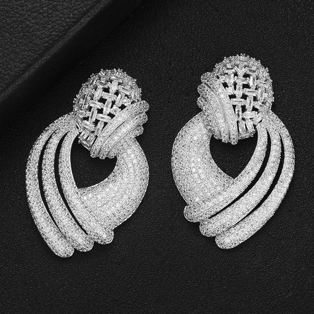 SisCathy роскошные разноцветные циркониевые геометрические Висячие серьги