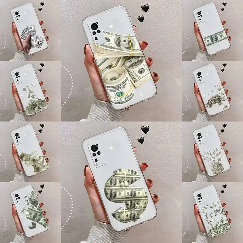 

money dollar Phone Case Transparent For VIVO NEX V Z Y X 17 15 11 9 6 5 3 1 i S MAX PRO X 20SE Soft TPU Mobile bags