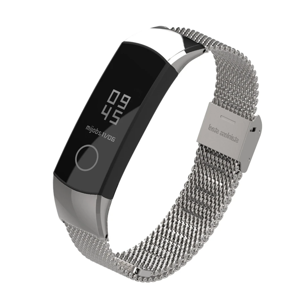 Mijobs металлический ремешок для Honor Band 5 4 браслет из нержавеющей стали браслет для huawei Honor band 5 оксиметрические умные часы для женщин и мужчин