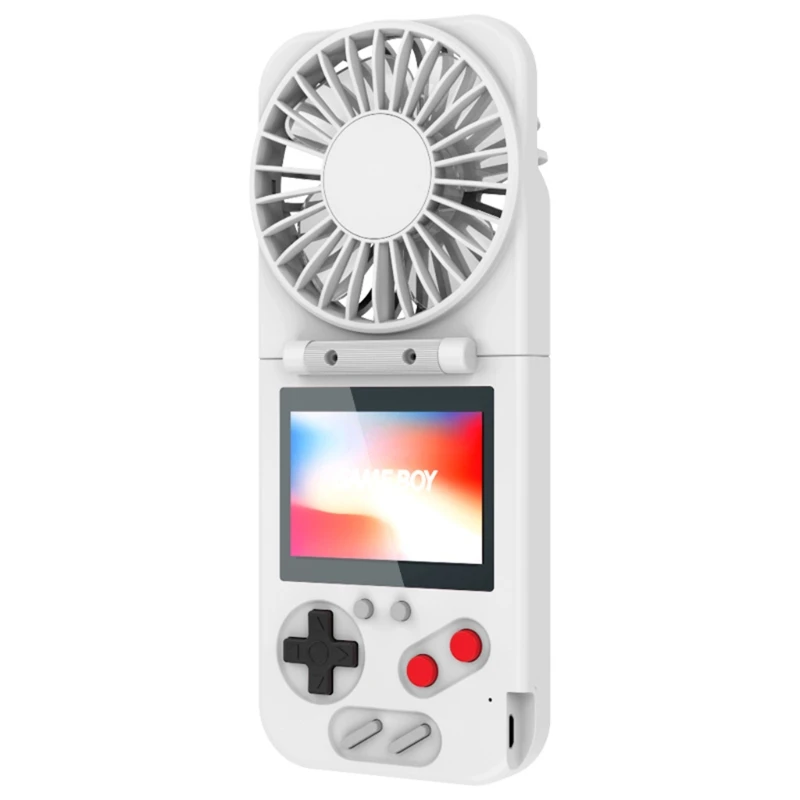 

Handheld Game Console with USB Fan Color Display 500 in 1 Game Console Retro Game Console with Mini Personal Fan 4 Color T84C