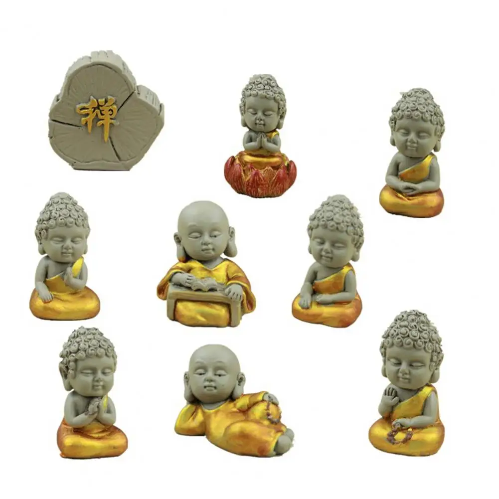 9 шт./компл. модель монаха искусственная высота Милая ручная роспись Будды