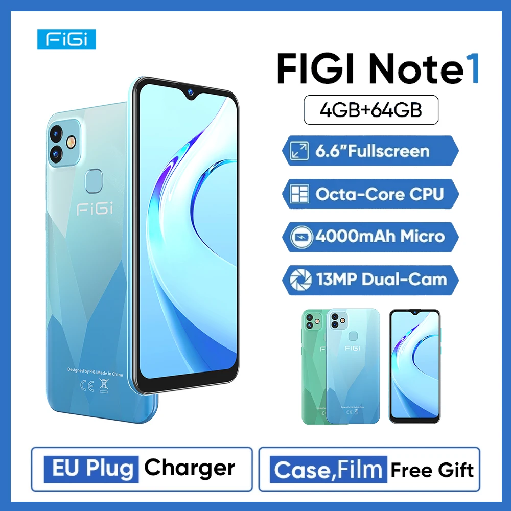 FIGI Note 1 SUN 4GB 64GB Mobile phone 6.6inch Display 4000mAh Battery MTK Helio P25 Octa Core Smartphone 13MP Dual Camera