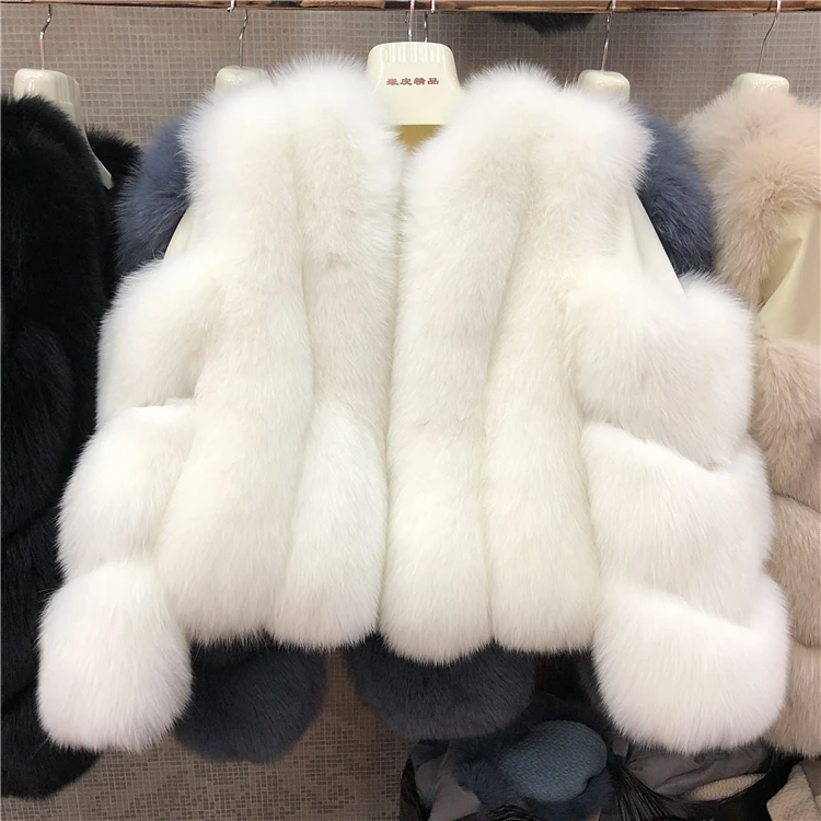 ZDFURS* Новое Поступление Женское зимнее плотное меховое пальто натуральный Лисий мех жилет высокое качество Лисий жилет меховой жилет - Цвет: beige white