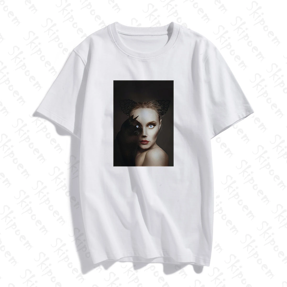 Женская хлопковая футболка с коротким рукавом модная и повседневная принтом в