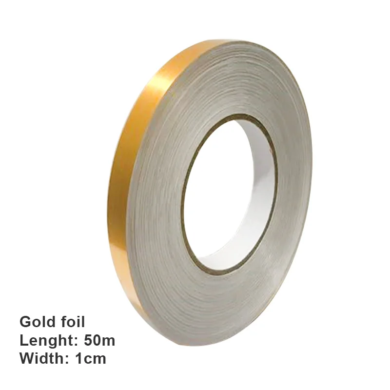 Gold foil 1cm ITNEX 50 метров аксессуары для ванной комнаты наборы стены уплотнительная лента Водонепроницаемый зазор уплотнительная лента полоса клейкая напольная плитка украшение дома - Цвет: Gold foil 1cm