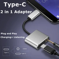 type c audio adapter 2in1 splitter usb c adapter type c to 3 5mm jack charge cable for samsung for xiaomi charge audio adapter
