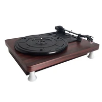 wood color record retro player portable audio gramophone turntable disc vinyl audio rca rl 3 5mm output eu plug