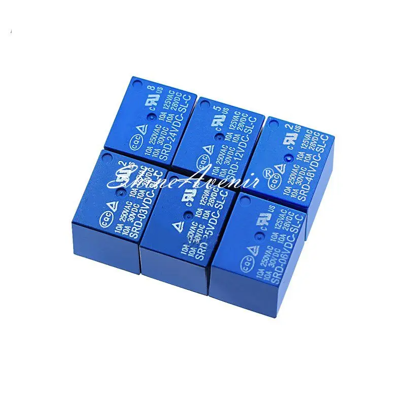 5 шт./лот реле SRD 03VDC SL C 05VDC 06VDC 09VDC 12VDC 24VDC 48VDC 3V 24V|Интегральные схемы| |