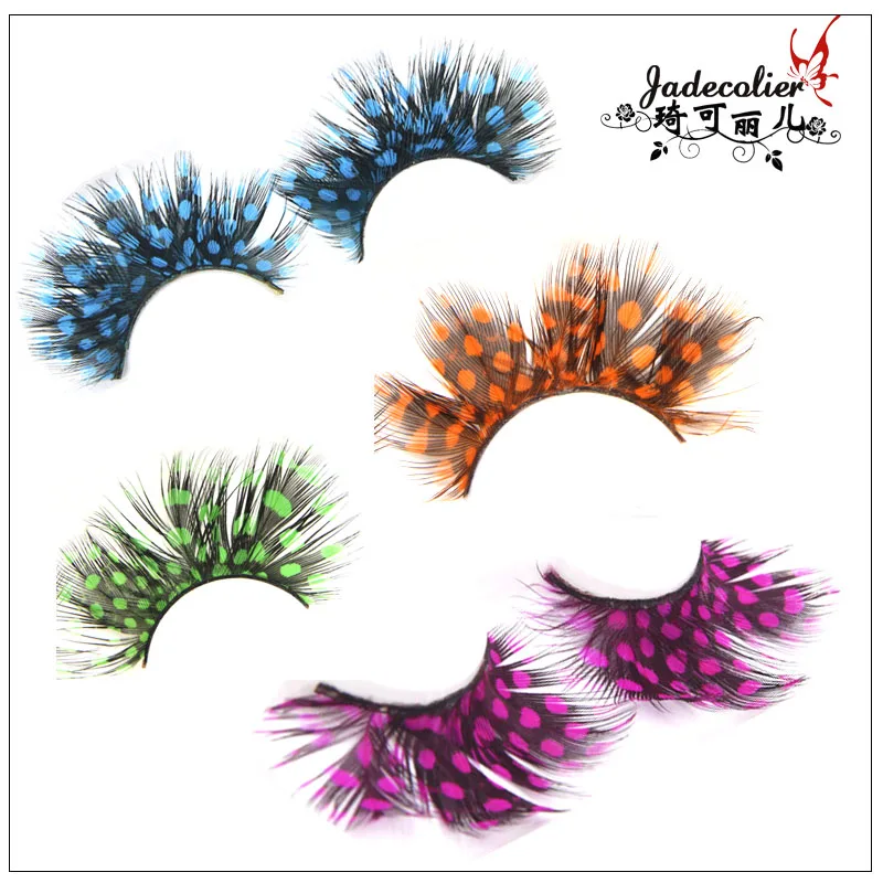 1 пара накладных ресниц с перьями для выступления на сцене
