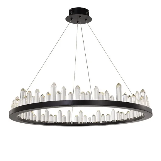 Современный черный хрустальный светильник люстра роскошный простой для