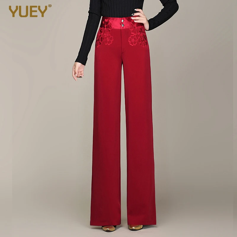YUEY 2020 новые M до 6XL брендовые Модные женские широкие брюки элегантные прямые с