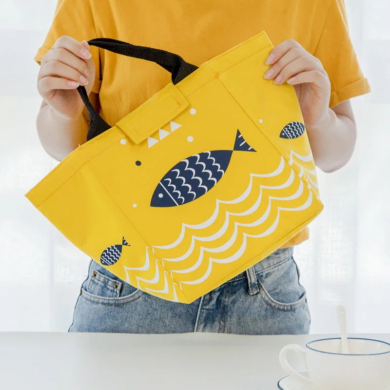 Koop Draagbare Lunch Tas Oxford Doek Dubbele Laag Dikker Voedsel Opslag Handtas Met Aluminiumfolie Outdoor Geïsoleerde X6X085263