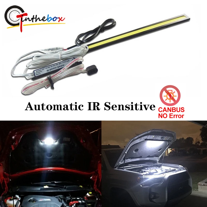 

Gtinthebox 1PC IR Switch Control COB LED Panel Light for DIY retrofit lighting work under hood light,trunk light,foot area light