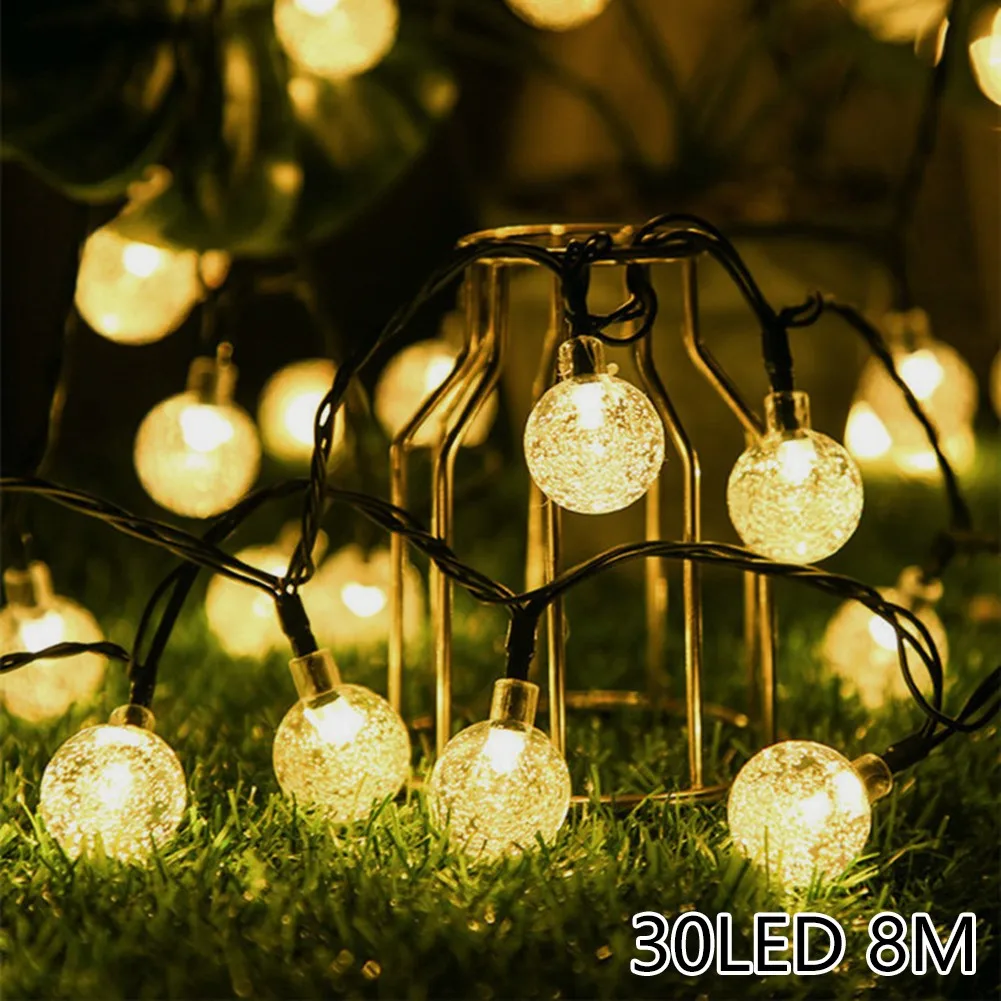 

20/30 LEDS Crystal Ball Solar Lamp Power LED String Fairy Lights Solar Garlands Garden Christmas Decor For Outdoor Party Decor