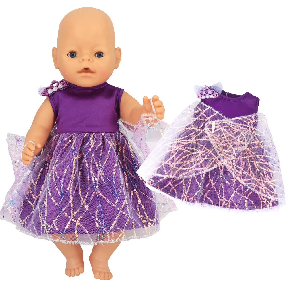 

Lace Dress and T-shirt Pants Outfits For 43-46cm Newborn Baby Bald Doll, Toys 17-18 Inch Western Girls Dolls Clothes Accessories