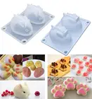 Силиконовая форма для торта, 6 ячеек, кролик, для шоколада, мусса, для пудинга, мороженого, кондитерских изделий, сковорода для хлеба, инструменты для украшения