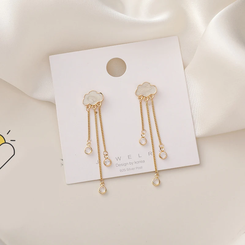 

Clouds Shell Tassel Drop Earrings Korean Version Personality Temperament Wild Simple Earrings Fashion Simple Earrings Jewelry