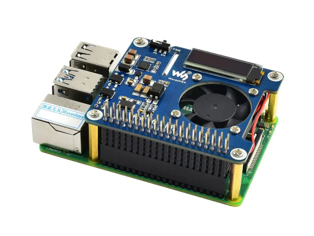 Плата Waveshare Power over Ethernet (B) для Raspberry Pi 3B +/4B и сети PoE 802.3af|Демонстрационные стенды| |
