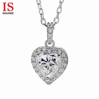 i souled hl02o brand jewelry classic fashion necklace for women real solid s925 sterling silver chain moissan diamond pendant