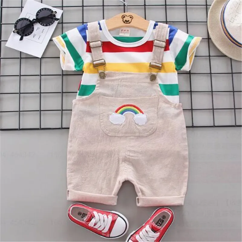 BibiCola Boys Clothing Sets Summer Children Cartoon Striped Clothes Suit for Baby Tracksuit Kids Products |
