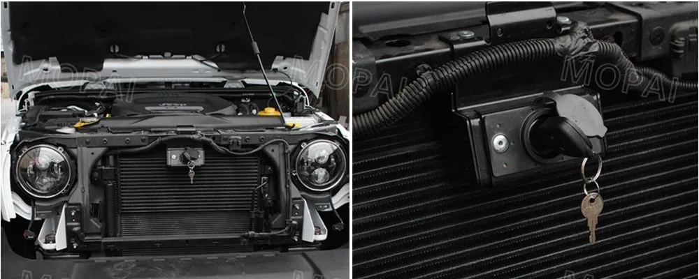 MOAPI Стайлинг Литье для Jeep Wrangler металлический Автомобильный капот защелка замок с ключом для Jeep Wrangler JK 2007- автомобильные аксессуары
