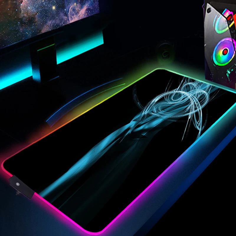 rgb mouse pad logitech logo anime gaming mousepad gamer large led black rubber mouse mat pc keyboard pad for computer laptop pad free global shipping