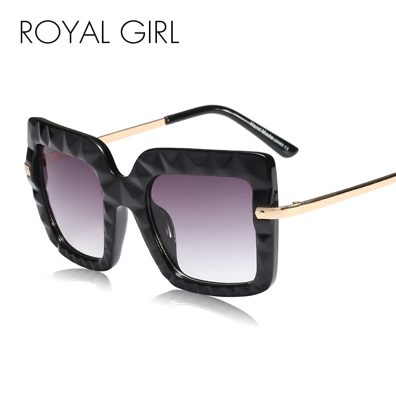 Королевский Девушка квадратные женские очки от солнца негабаритные