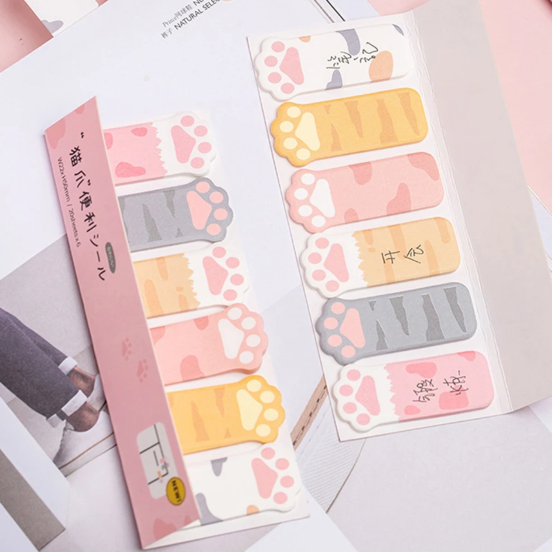 

Cat Paw Sticky Notes Memo Pad Index Sticker Bookmark Page Flag Sticker