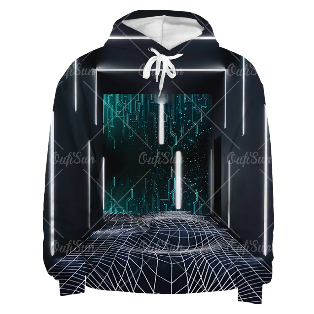 

Electronic Chip Hip Hop Long Sleeve Men’s 3D Machine Printed Sweater Harajuku Style Autumn Men Women Long Sleeve Hoodie Sweater