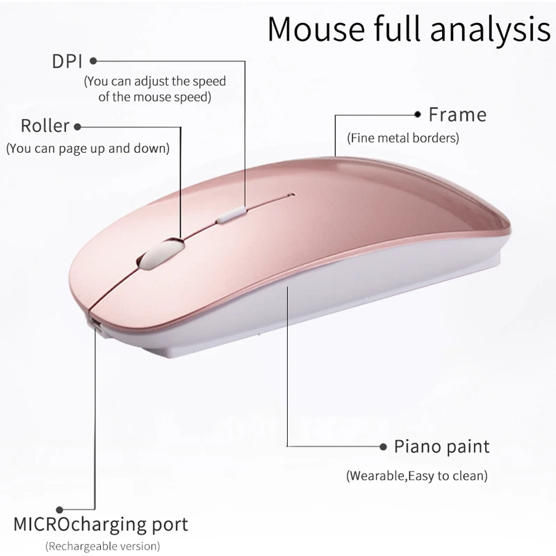 Bluetooth мышь для xiaomi huawei Бесшумная беспроводная мышь перезаряжаемая компьютерная эргономичная мышь для Macbook air/pro mause pc