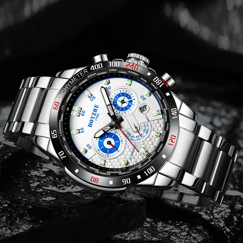 

Men Automatic Mechanical Watch Waterproof Fashion Casual Luxury Brand Stainless Steel Self-Wind Sport Watches Relogio Masculino