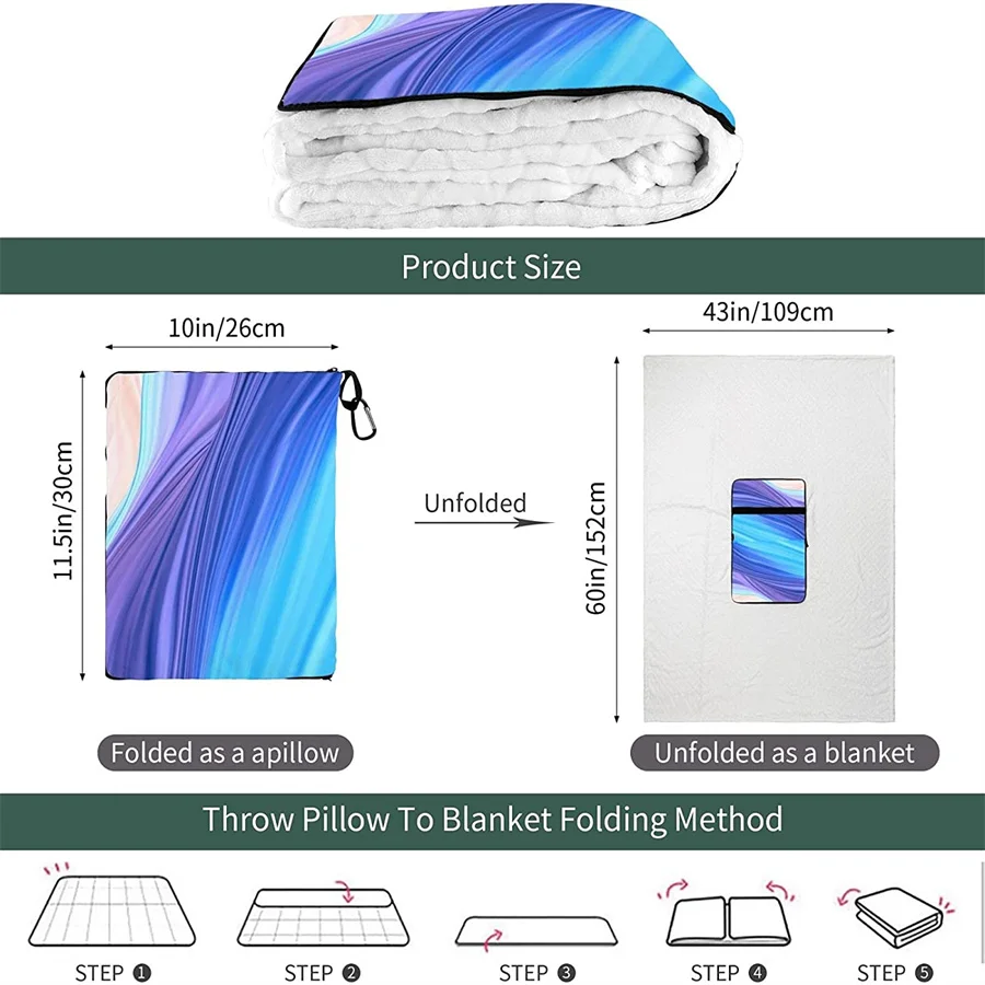 Preço Cor Gradiente Viagem Travesseiro Cobertor Dois-em-um Mochila Cinta E Compacto Avião Saco Cintura Suporte 60x43 Polegadas