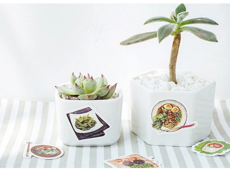 

46PCS/PACK Kawaii Cute Food Rice Paper Stickers Marker Book Diary School Office Stationery Scrapbooking Bullet Journal sl3048