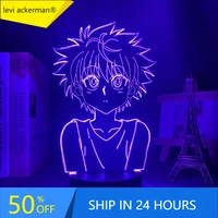 anime hunter x hunter killua 3d led light for bedroom decor nightlight birthday gift acrylic led night lamp hxh killua cute