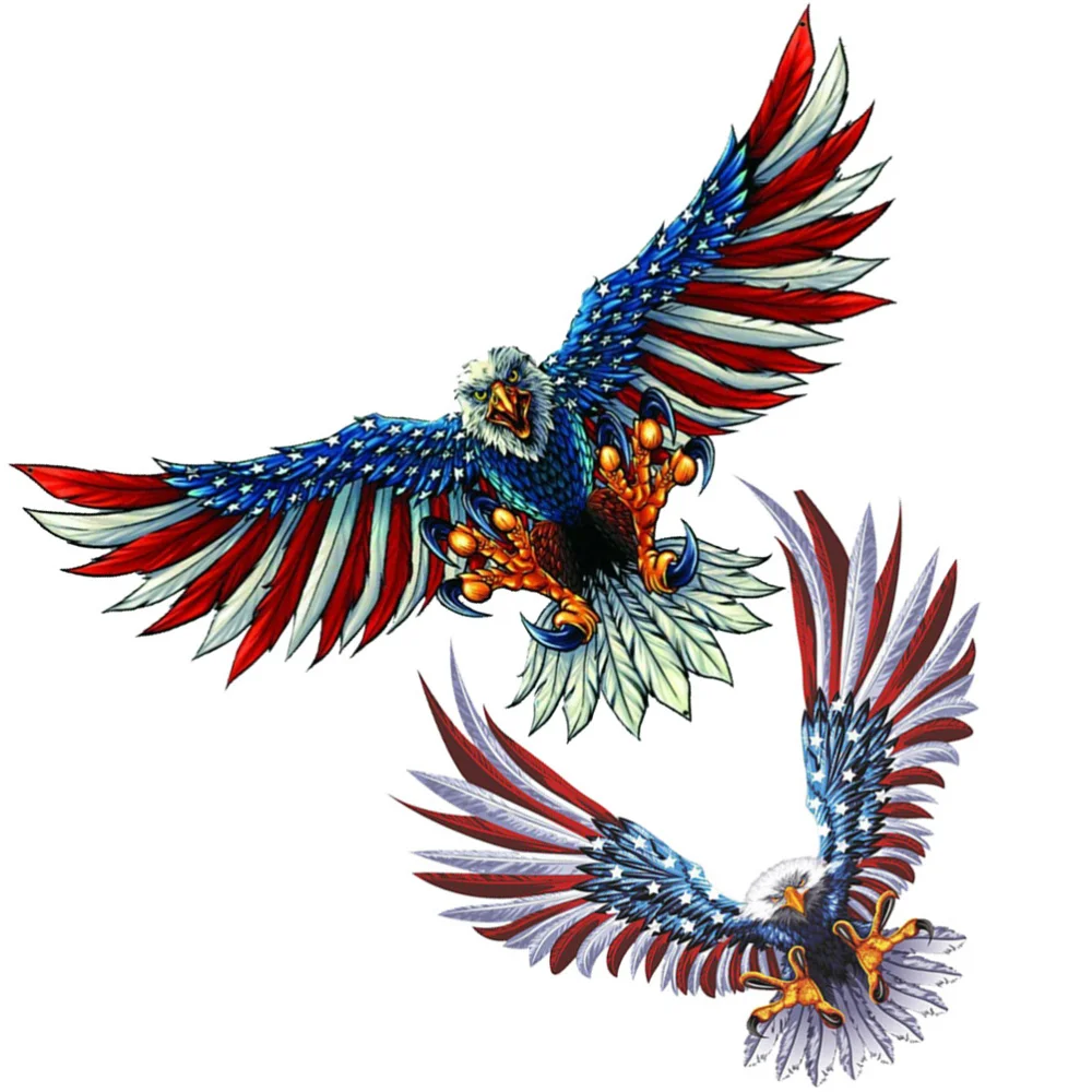 

2pcs Reflective Sticker Window Sticker Reflective Eagle Decal Decorative Sticker