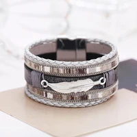 toucheart fashion silver leaf feather braceletsbangles for women multilayer magnet bracelet trending jewelry bracelet sbr190465