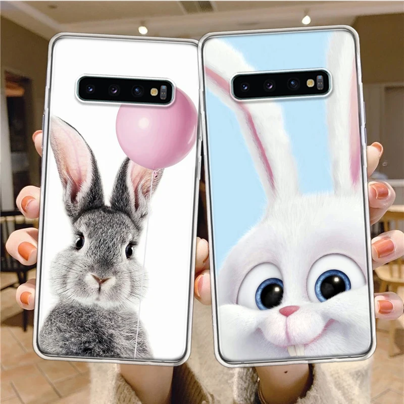 

Cute White Baby Rabbits Phone Case For Samsung A14 A10 A20E A30 A40 A50 A70 A01 A11 A21S A31 A41 A51 A71 Galaxy A9 A8 Plus A7 A6