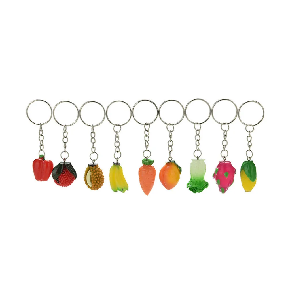 

1Pc Fruit Keychain Vegetables car Key Chain Apple Banana Keyring Corn Mushrooms Key Ring For Gifts Food Keychains Randomly send