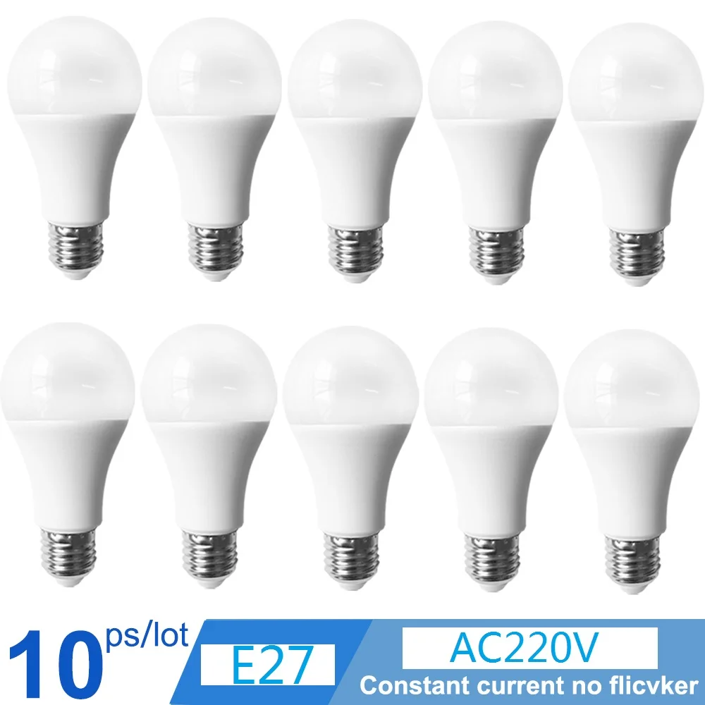 

10pcs /lot E27 220V LED Lamp Cool/Warm White SMD2835 Bulbs Living Room Lighting Light 3W/6W/9W/12W/15W/18W/21W led bulb