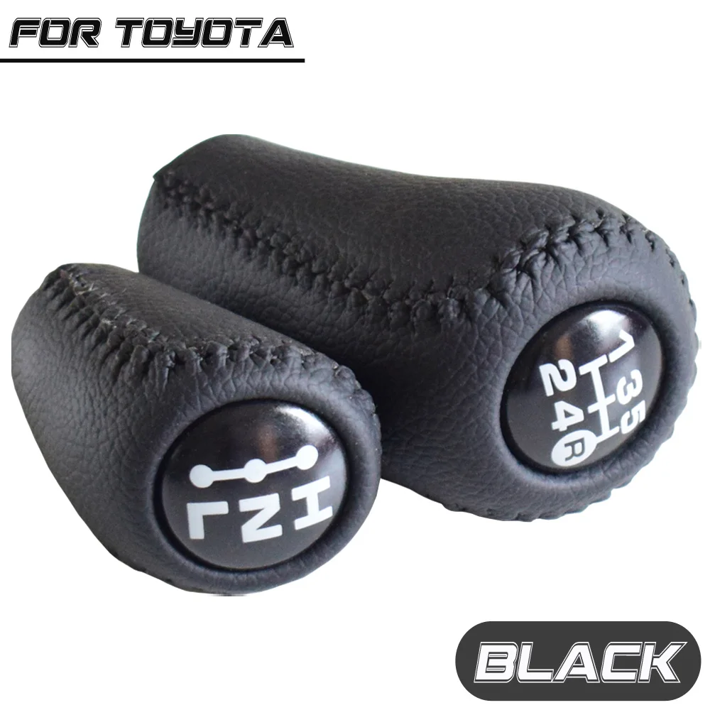 Black-Set Авто 3 вида цветов кожа ручная 5 скоростей коробка передач+ ручка переключения передач для Toyota Prado LC120 Land Cruiser Prado 03-09 - Название цвета: Black-Set