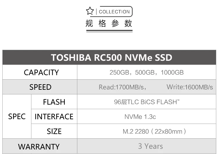 TOSHIBA RC500 250 ГБ 500 Гб NVMe PCIe SSD M.2 2280 ssd внутренний SSD высокопроизводительный твердотельный накопитель для настольного ноутбука