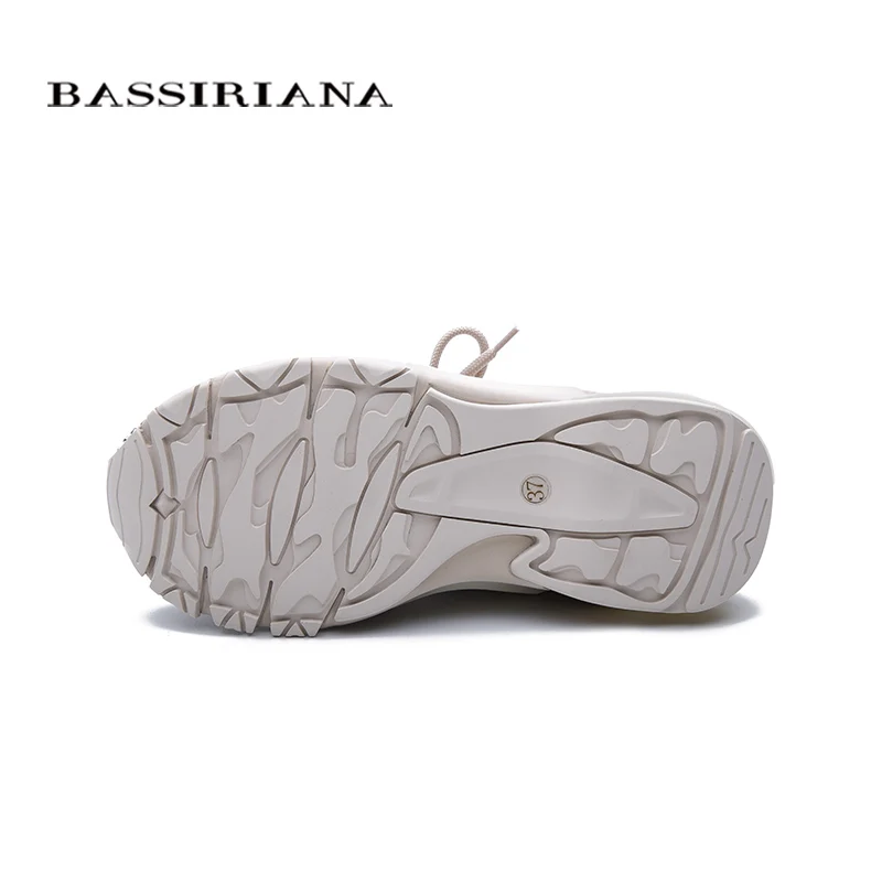 BASSIRIANA2019 зимняя теплая обувь повседневная на платформе женская мода кожа из