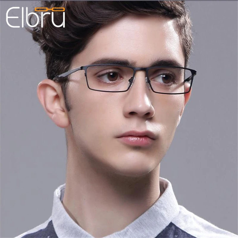 

Elbru Anti-blue Light Metal Frame Reading Glasses Men Business Hollow Temple Magnifying Presbyopic Glasses With +1.0to+4.0