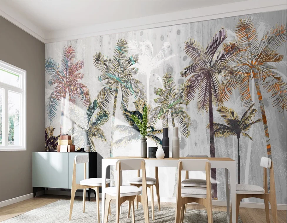 Настенные 3D-обои на заказ роскошные скандинавские светильники с тропическими