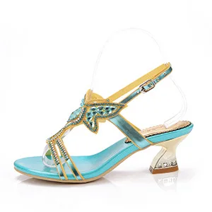 

2020 summer new diamond sandals high diamond high thick heel women's shoes luxury women's Sandals Size