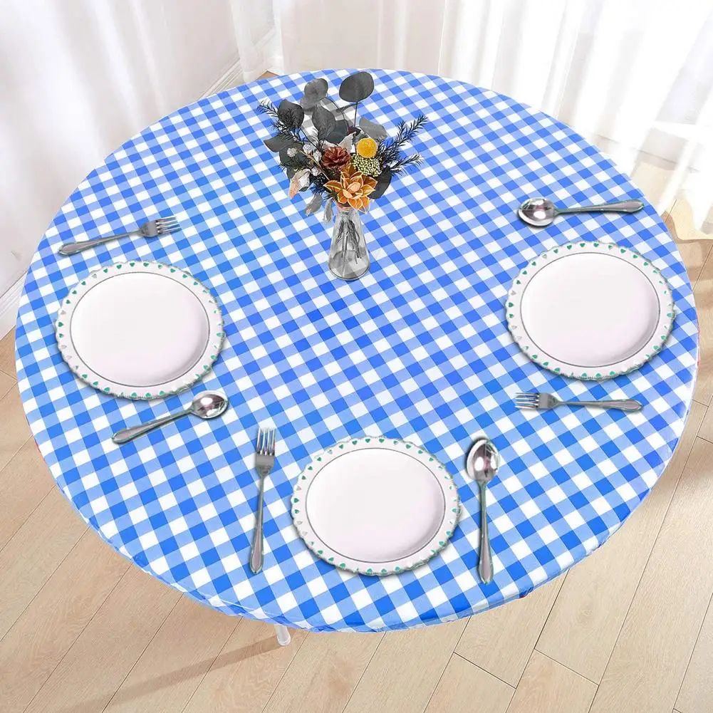 

Unique Round Table Cloth Pastoral PVC Plastic Kitchen Tablecloth Oilproof Decorative Elegant Waterproof Fabric Table Cover