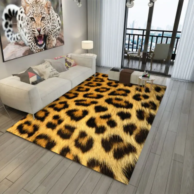 

Fashion Creative 3D Leopard / Zebra / Cow /Tiger Pattern Carpet Animal Fur Print Rug Floor Mat for Living Room Area Rugs Carpets