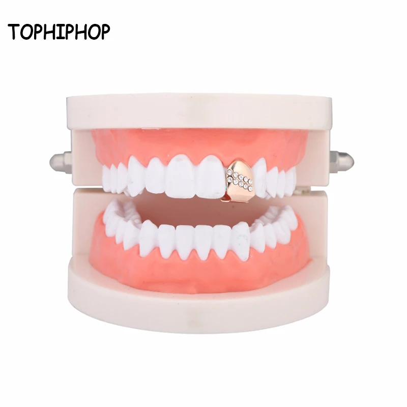 TOPHIPHOP в стиле хип-хоп для мужчин и женщин решетки зуб съемный Одинарная шапка